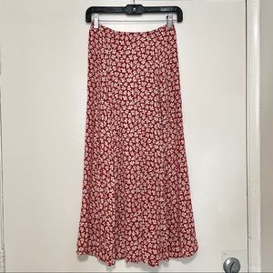 Reformation zoe flower print midi skirt